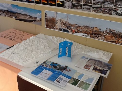 久之浜、浜風商店街の模型を使ったワークショップ